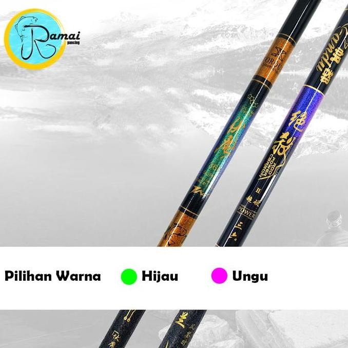 Joran Tegek Liuzi Batik Hijau Ungu Power Jack Glossy Medium Hard