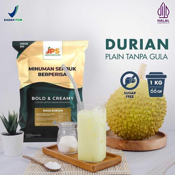 

baru bubuk minuman durian plain 1kg - serbuk rasa durian tanpa gula jps
