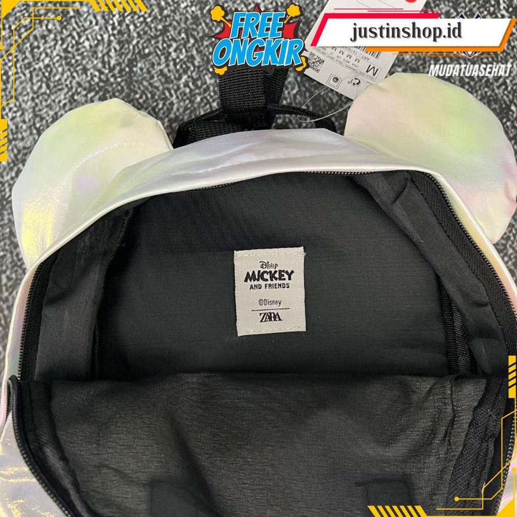 Mickey X Zara Glitter Mini Backpack / Tas Ransel Anak /  Bagpack / Tas Sekolah / Tas Kuliah / Tas Ke