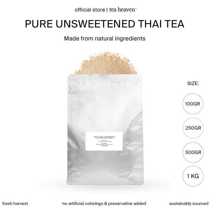 

baru thai tea pure unsweetened powder - bubuk minuman tanpa gula untuk cafe/restoran