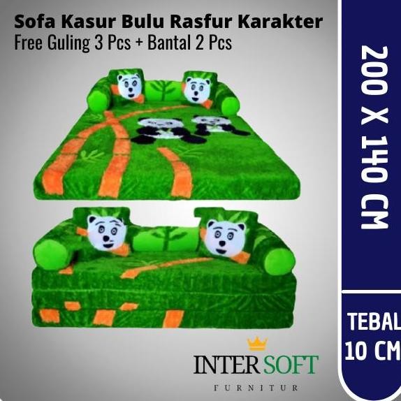 Kasur Sofa Karakter Bulu Rasfur Tebal 10 Cm Ukuran 200X140 Cm Seo