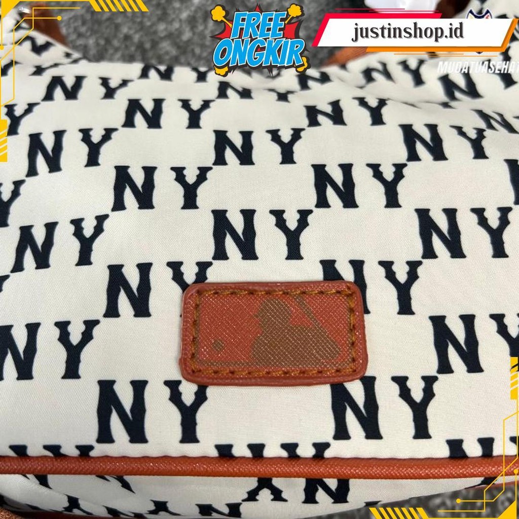 Mlb Ny Jacquard Hobo Bag Monogram Slingbag / Tas Bahu / Tas Selempang / Tas Wanita / Tas Pergi / Sli