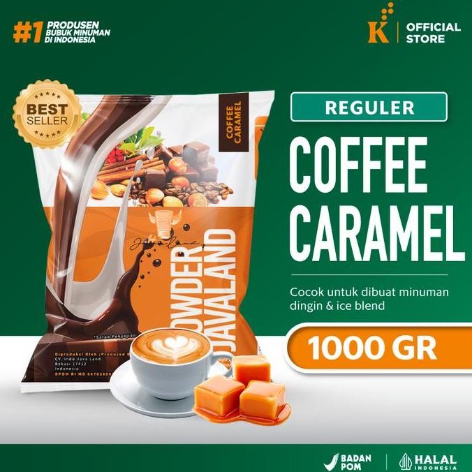 

baru javaland bubuk minuman coffee caramel 1kg - powder minuman rasa kopi karamel
