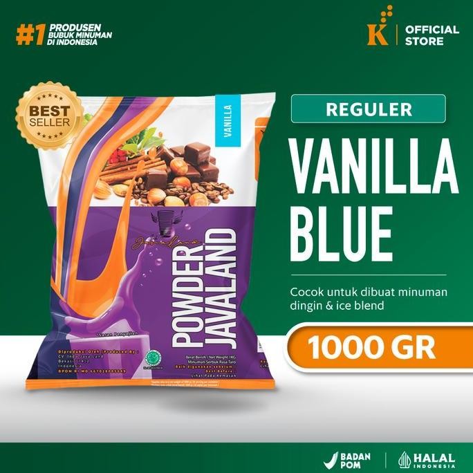 

baru bubuk minuman vanilla blue javaland 1 kg - bubble powder drink kekinian