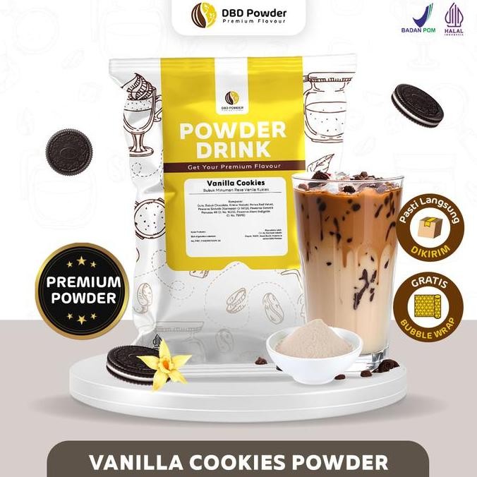 

baru bubuk minuman premium vanilla cookies 1kg - powder rasa biskuit vanila