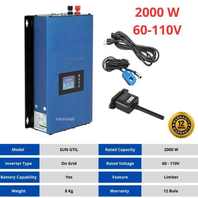 BURUAN,. SUN GRID TIE INVERTER 2000 WATT WITH LIMITER INCLUDE WIFI