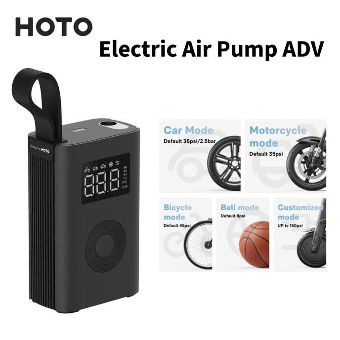 Hoto Electric Air Pump Adv Portable Air Compressor Tire Inflator Rechargeable Car Bike Bicycle Ball 