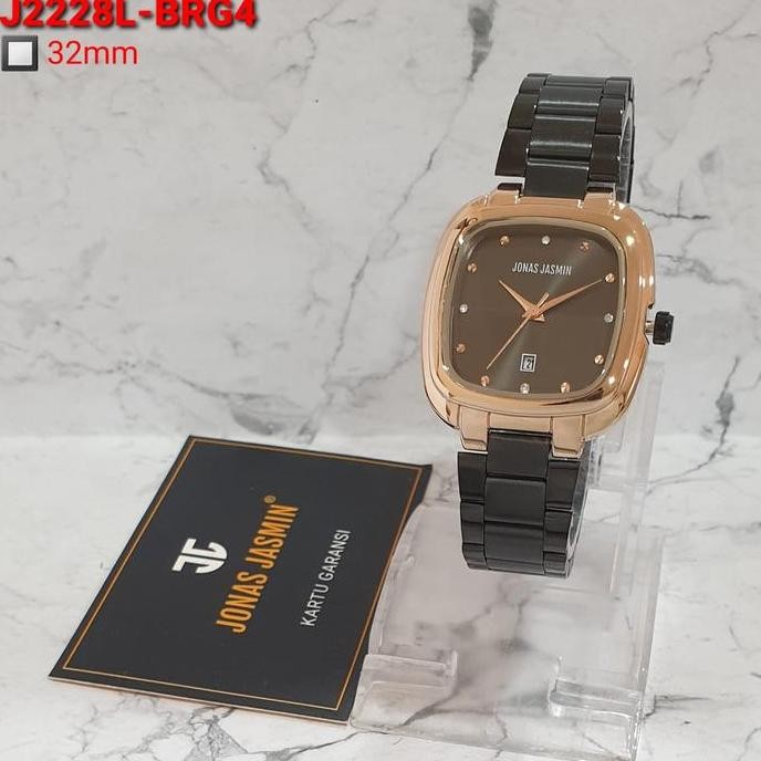 Jam Tangan Wanita Jonas Jasmin 2228 Original Rantai Tanggal Aktif Diameter 3.2 Cm Tahan Air Analog