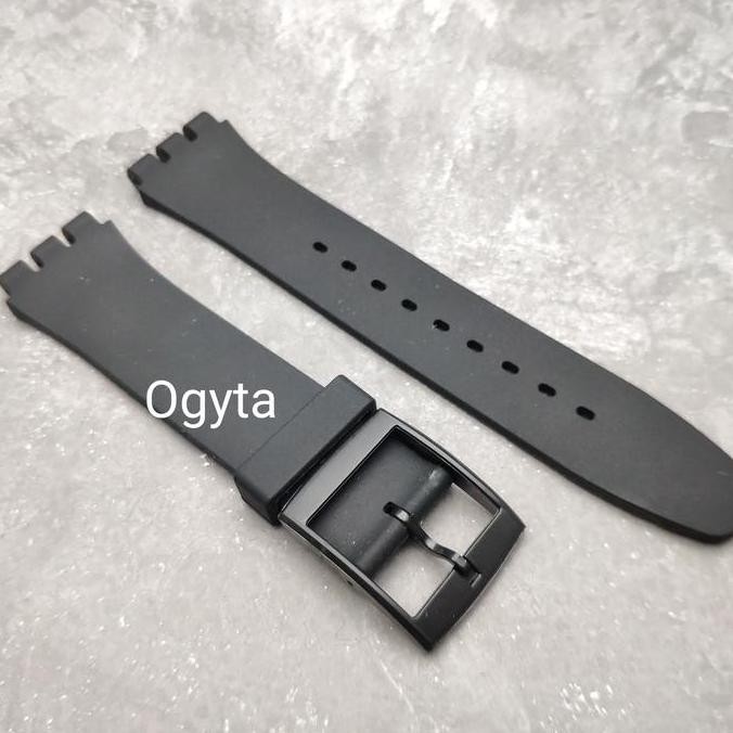 Tali Jam Tali Swatch Hitam Swatch Strap New Gent 19,0 Mm - Hitam