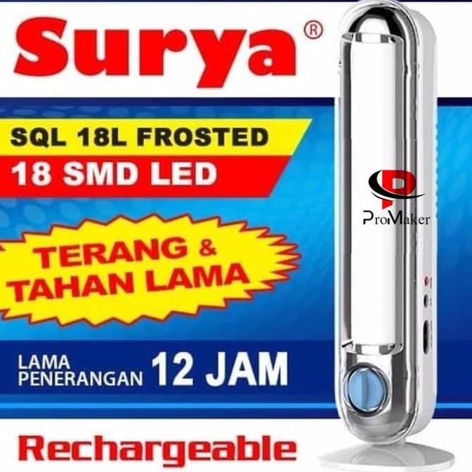Lampu Darurat Surya SQL 18L Frosted LED Emergency Cas Auto On Original IS