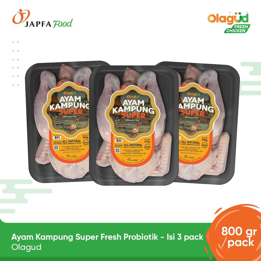 

Olagud Ayam Kampung Super Fresh Probiotik 800gr - Isi 3 pack