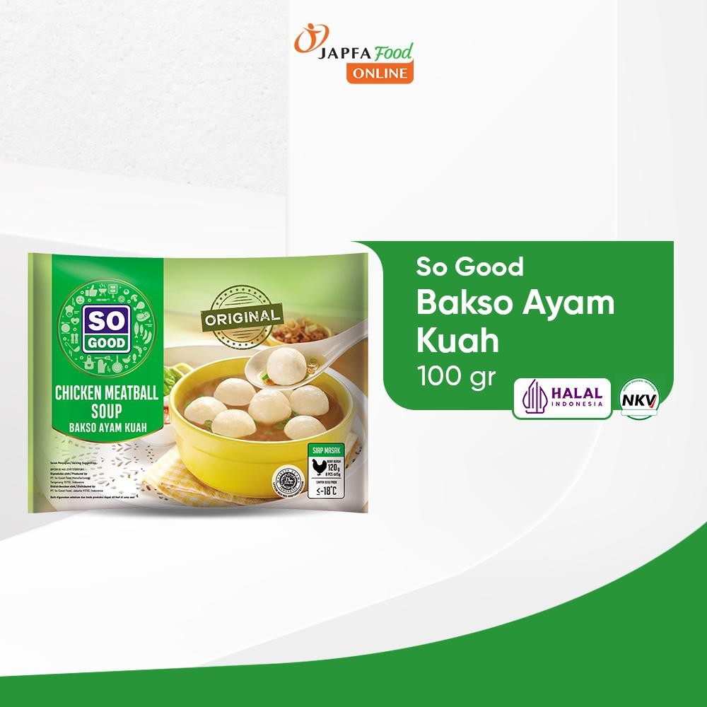 

So Good Bakso Ayam Kuah 100gr / Bakso Ayam Instant Halal dengan Kuah Spesial Siap Masak