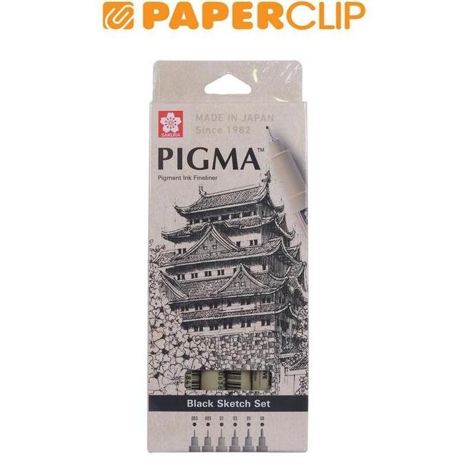 

NEW BALLPOINT SAKURA PIGMA MICRON BLACK SKETCH SET 6 XSDK-BK6A
