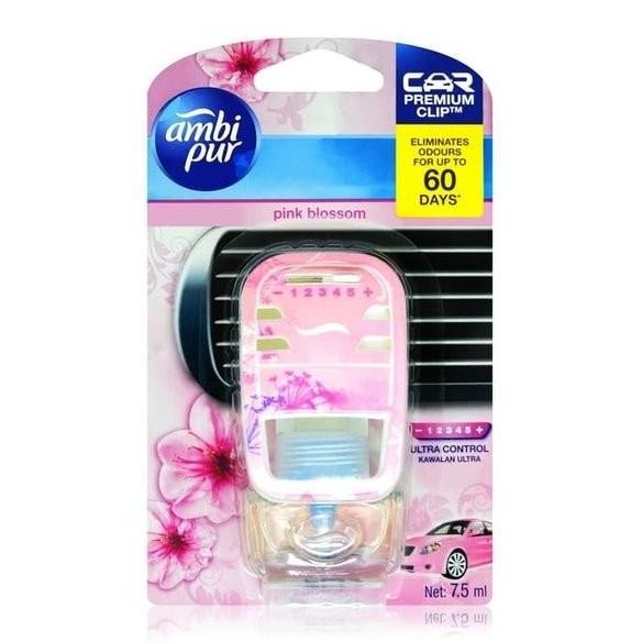 Ambipur Pewangi Mobil Pink Blossom Ultra Control 7.5Ml - Pewangi Mobil Bunga Segar   Original