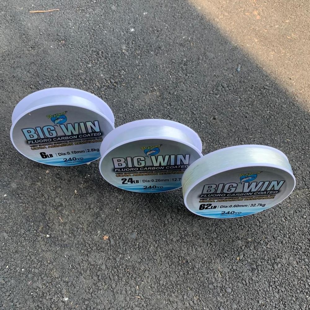 Senar Pancing Neptuna Big Win 240yd Bahan Fluoro Carbon Coated Ikan Joran