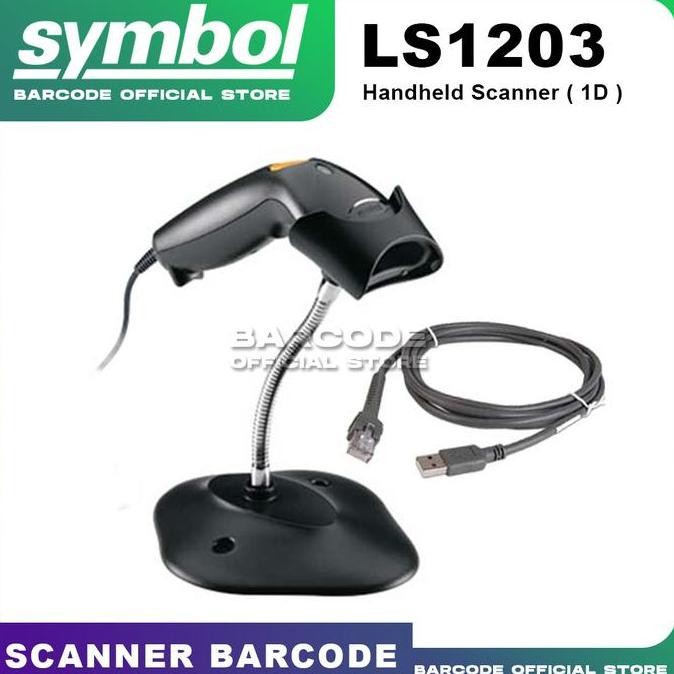 TERBARU - Scanner Barcode Symbol Zebra LS1203 1D / Motorola LS-1203 / 1 Dimensi