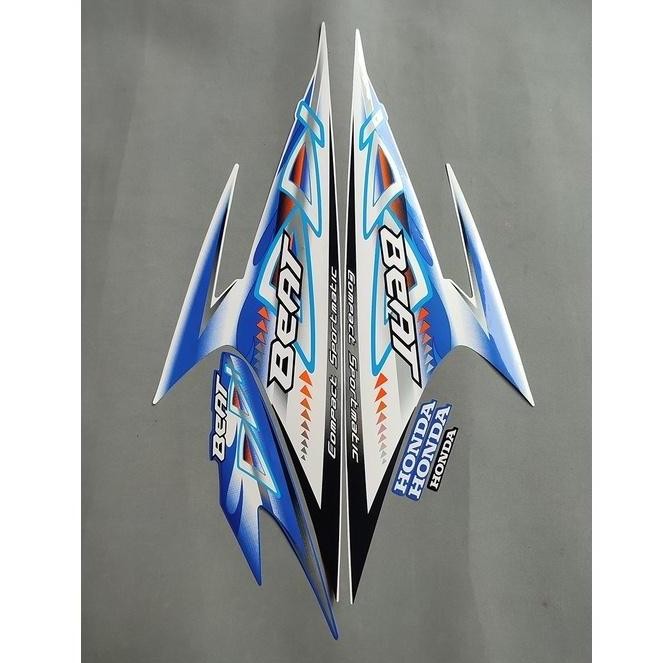 READY STIKER STRIPING MOTOR BEAT KARBU 2012 BIRU PUTIH FULL BODY ORIGINAL