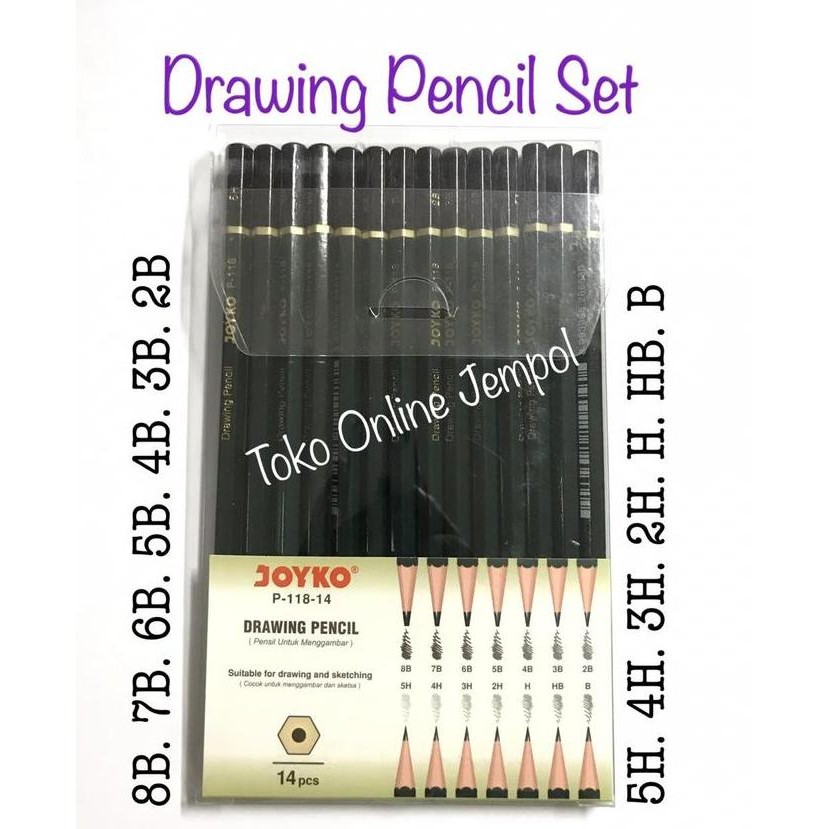 

Sale 14Pcs Pensil Gambar Drawing Pencil Set Joyko P-118-14 Sketch Atk1106Jy