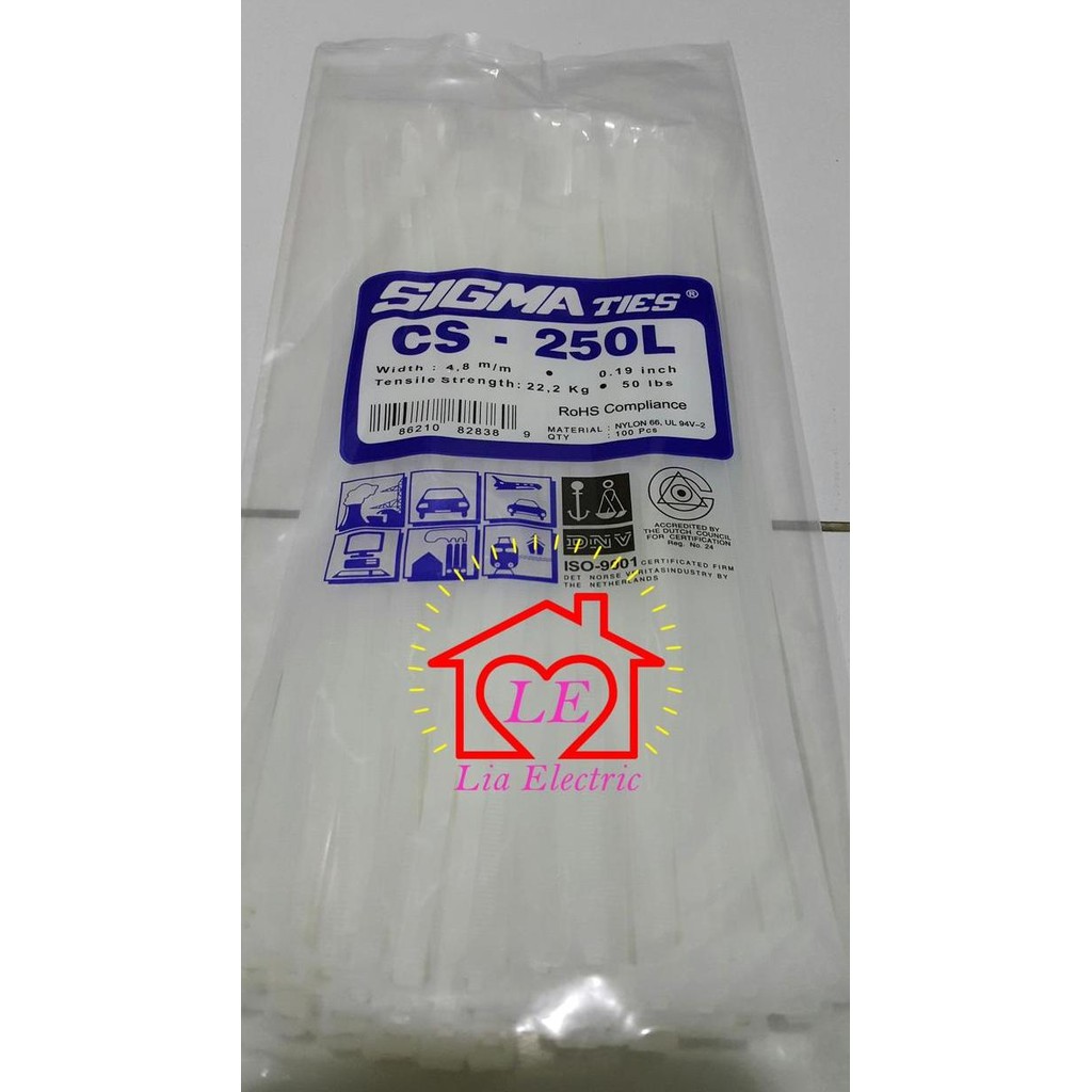 

New Kabel Ties / Kabel Tis / Cable Tie CS 250 L PUTIH 25 cm SIGMA CS250L