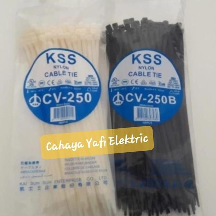 

New KSS NYLON CABLE TIES CV-250x4,8mm Kabel Ties 25cm PUTIH & HITAM ( 100 pcs ) Kabel Ties KSS
