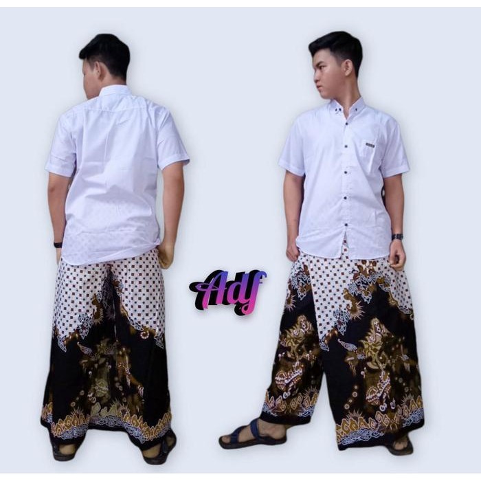 Celana Sarung Dewasa Sarung Dewasa Batik Wayang Katun Hitam Cokelat Bunga Muslim Pekalongan Santri  