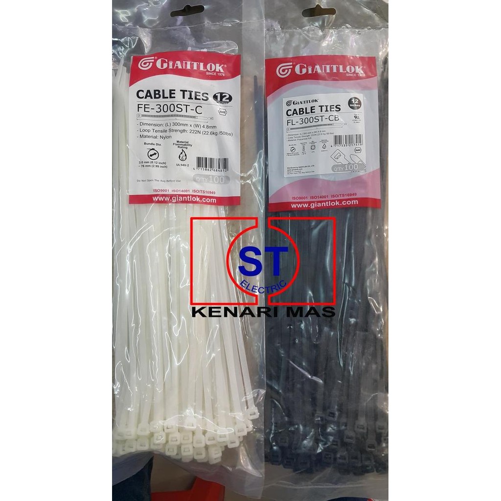 

New Kabel Ties / Kabel Tis FL-300ST-C / FL-300ST-CB GiantLok 300x4.8