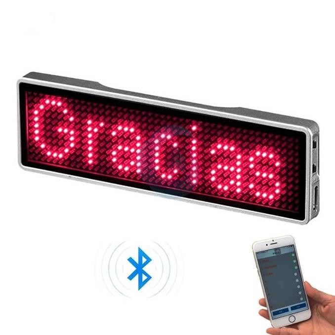 

New Name Tag LED Running Text Mini Board Portable with Bluetooth NAME BADGE Runing teks kecil tulisan berjalan portable id card