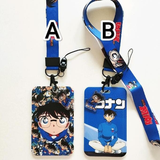 

New Detective Conan ID Card Holder Lanyard 1 Conan Shinichi Name Tag Gantungan Kalung Wadah Kartu Nama
