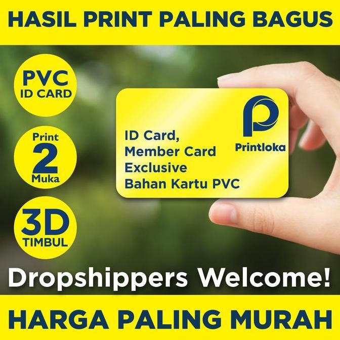 

New Print ID Card 3D Timbul Eksklusif Kartu Member PVC DOFF/MATTE Name Tag
