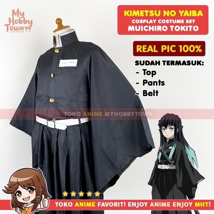 Kostum Cosplay Muichiro Tokito Karakter Anime Kimetsu No Yaiba Demon Slayer