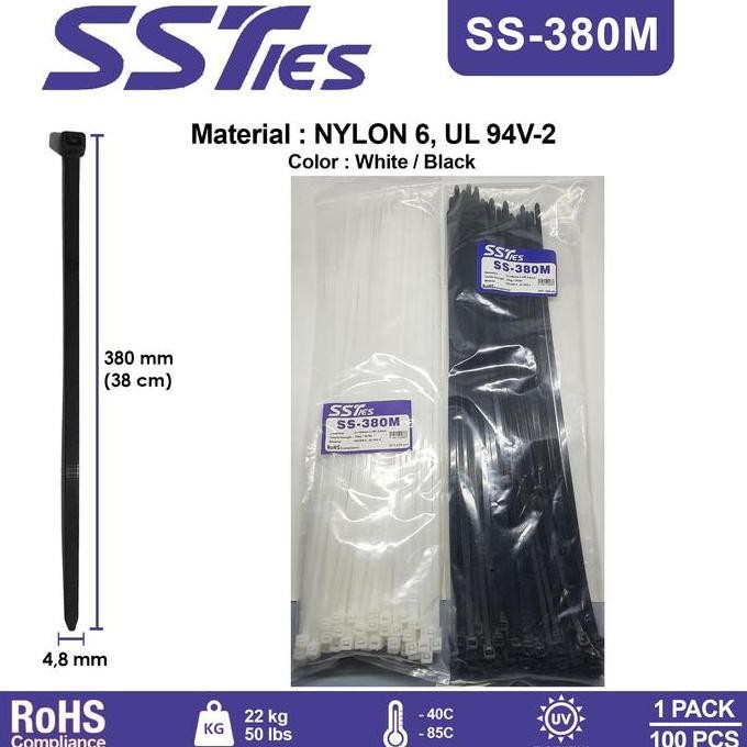

New Kabel Ties Cable Tis Insulock 380x4,8mm 38cm 40cm SS380M Nylon6 SSTies