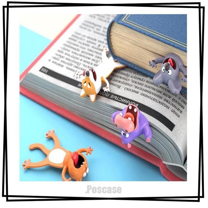 

New pembatas buku 3d funny animals bookmark cute lucu