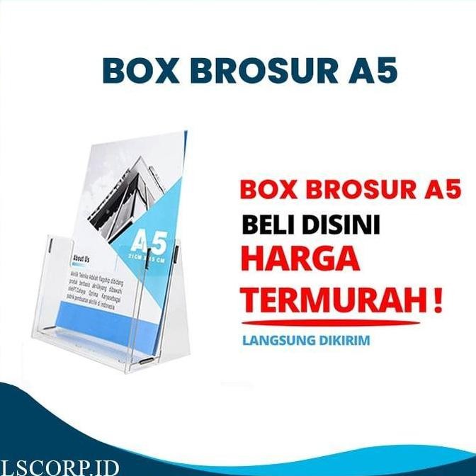 

New Box / Rak Akrilik Tempat Brosur A5 / A4 2mm Tent Acrylic Meja A5 Tent Brochure Acrylic Bening Model Lem / Rakit