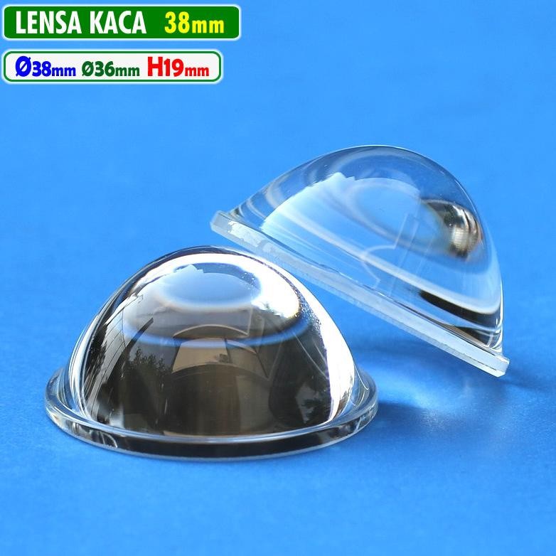 Flash Sale - Lensa Kaca 38mm Cembung Datar H.19 ID.36mm 1.5 Inch LED Cree MCP Biled Projie 1.5" Lamp