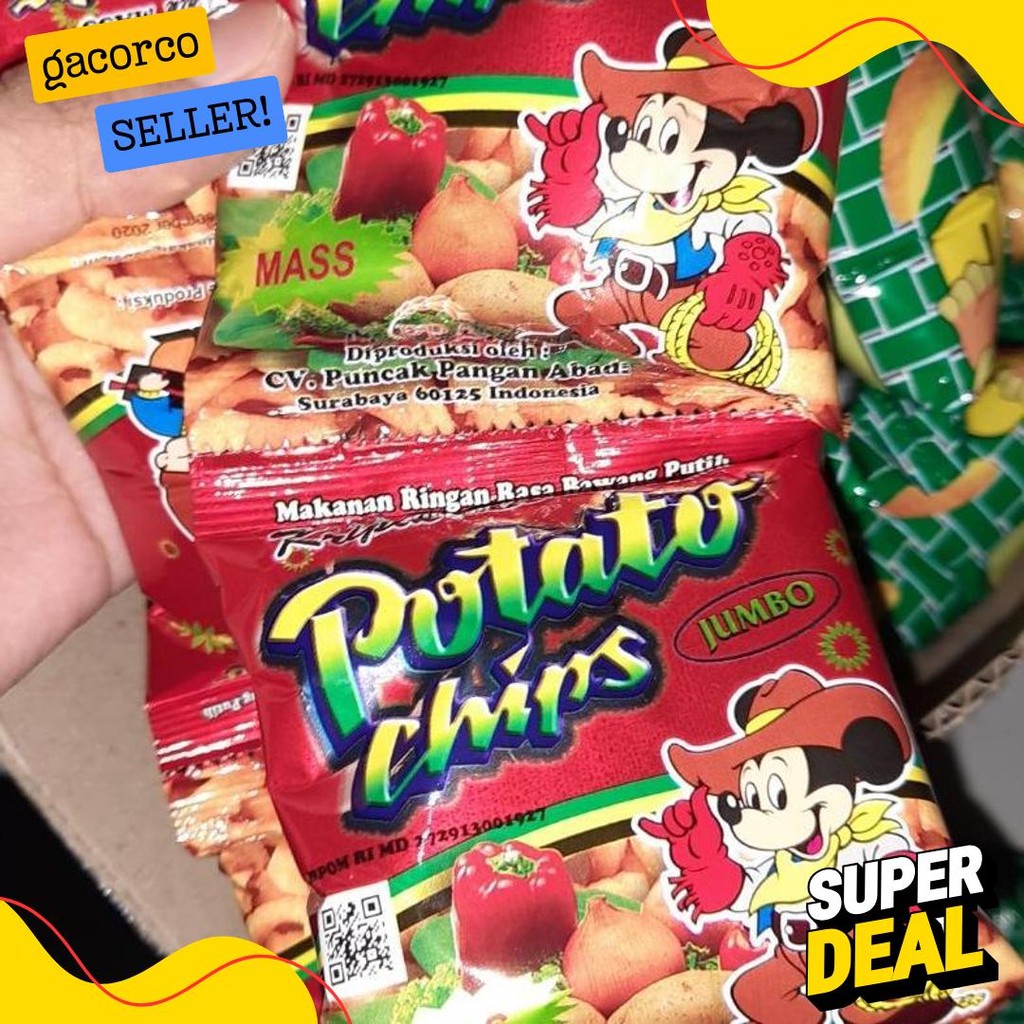 

(1 Dus) Potato Chips/Golden Chips 1 Dus 6 Renceng Diskon Setengah Harga