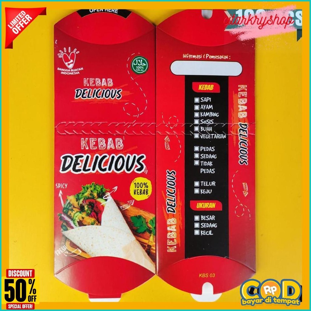 

[Hemat 1Kg] Kemasan Kebab Grosir | Kardus Kebab Murah Terlengkap Dan Termurah