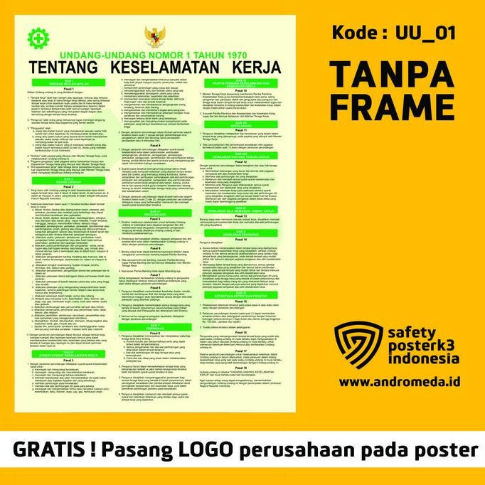 Safety Poster K3 : UU 1970 Undang 70 _ kuning_60x80 cm