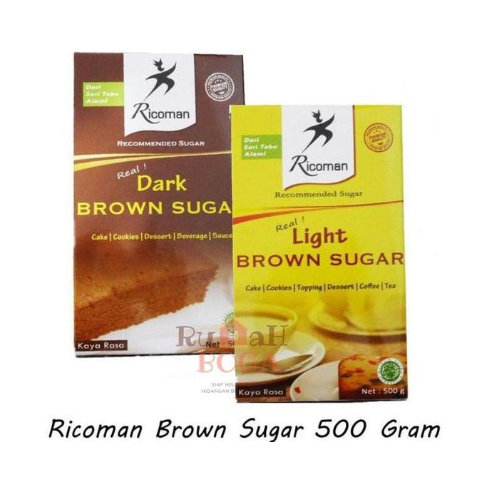 

RICOMAN Dark Light Brown Sugar Gula Aren Bubuk RICOMAN 500gr 500 gr gram
