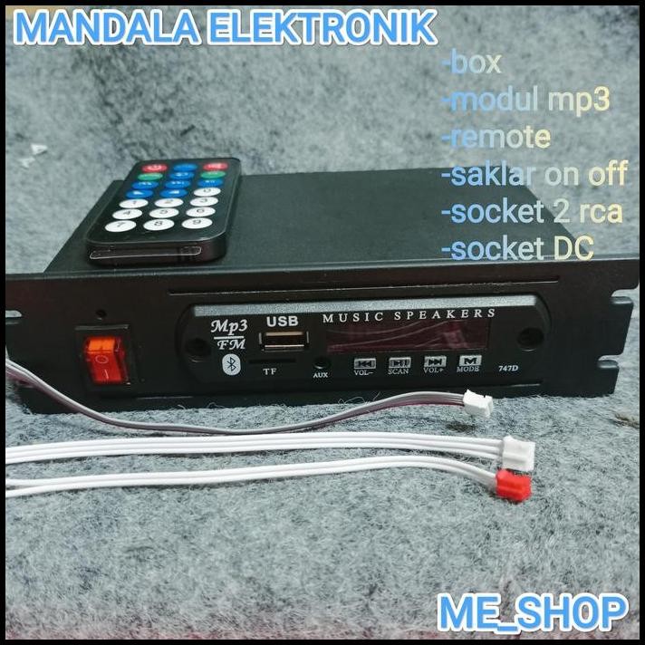 BOX MODUL MP3 PLAYER BLUETOOTH HITAM PLASTIK