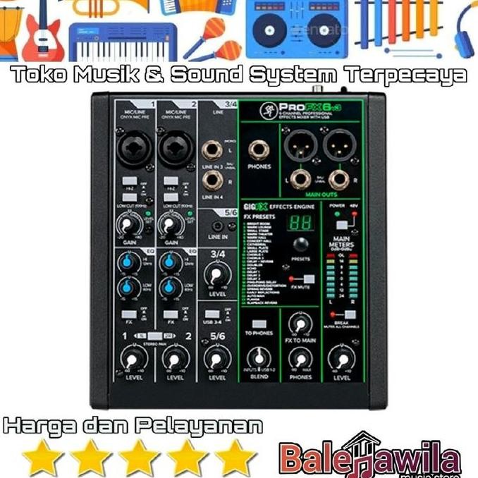 Mixer Audio Mackie Profx6V3 6 Channel Mixer Mackie Pro Fx6V3 Profx6 V3 Original