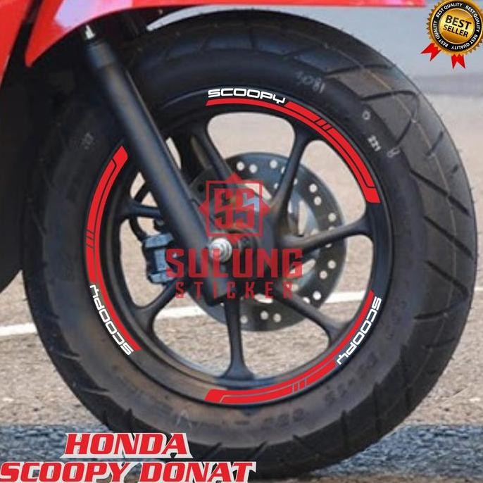TERLARIS STIKER LIS VELG MOTOR HONDA SCOOPY BAN DONAT VARIASI AKSESORIS