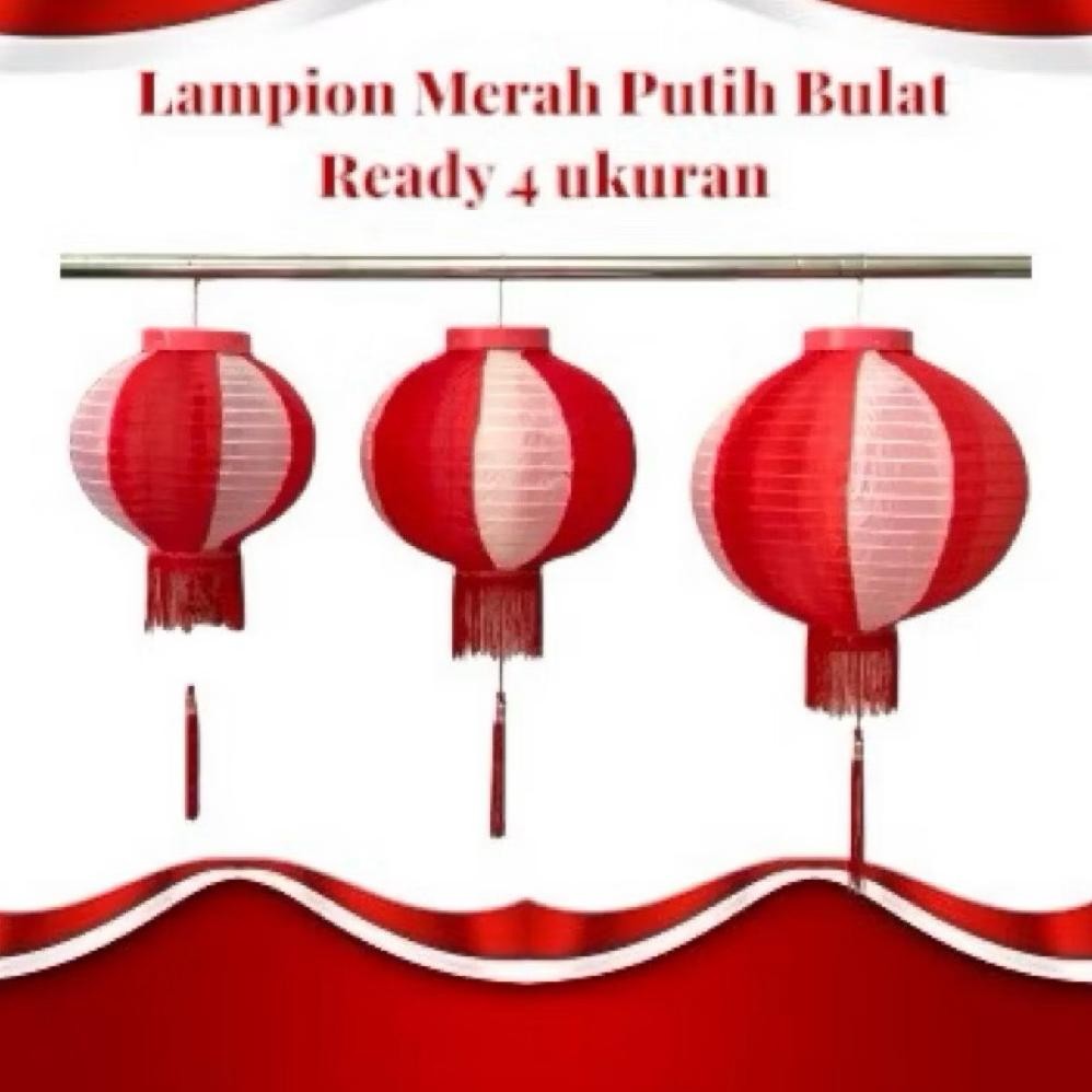 Lampion Merah Putih 17 Agustus Bulat/Dekorasi 17 Agustus Hut Kemerdekaan / Lampion 17 Agustus Premiu