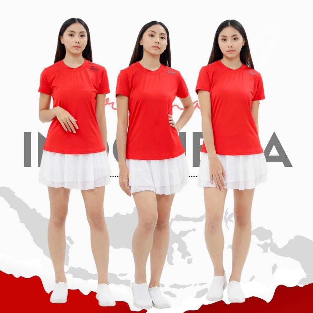 Murah Kadens_Sport Pakaian Senam 17 Agustusan/Baju Senam Merah Putih/Baju Senam Hari Kemerdekaan/Baj