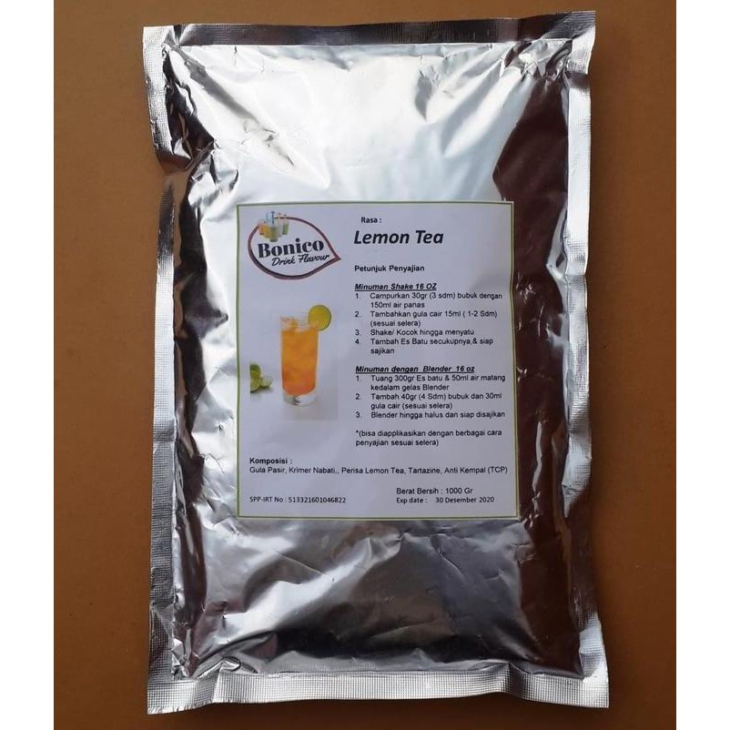

Bonico Lemon Tea Drink Powder 1Kg Bubuk Minuman Milk Ice Blend Teh