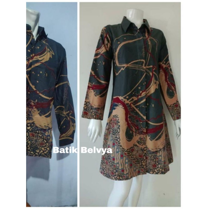 set couple batik motif tanda tangan / Batik sragen / batik solo / dress batik / tunik batik / kemeja