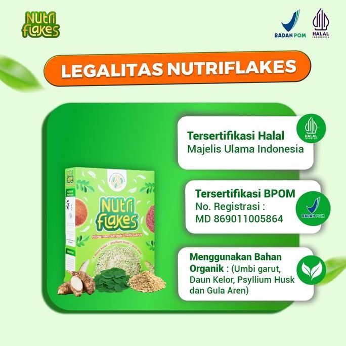 

Nutriflakes Paket 3 Box - Bundling Sereal Umbi Garut Gula Aren Kelor | Maag Gerd Halal Asli