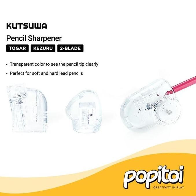 

Terbaru Rautan Pensil Transparan Kutsuwa TOGAR / KEZURU 2 Mata Pisau Jepang