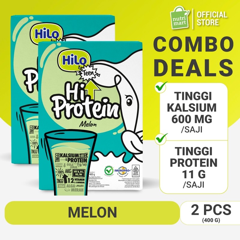 

Twin Pack - HiLo Teen Hi Protein Melon 400 gram � Susu Tinggi Protein & Tinggi Kalsium untuk Remaja