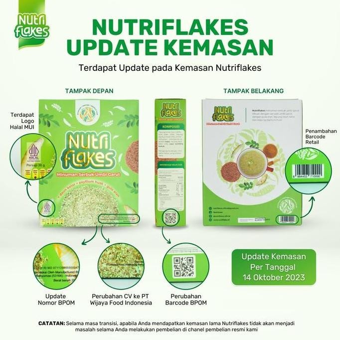 

Nutriflakes 3 Box - Sereal Umbi Garut Bantu Atasi Asam Lambung & Gerd Asli
