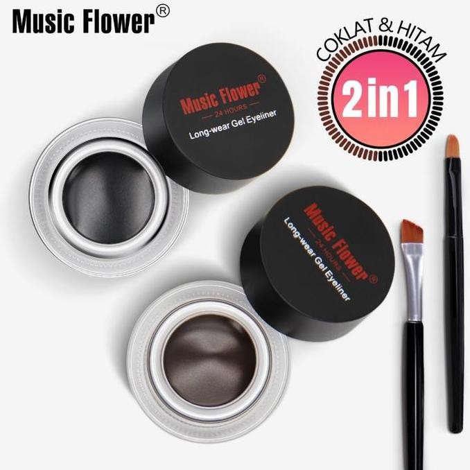 TERLARIS - Music Flower 2 in Eyebrow & Eyeliner Gel Dual Use 24H Long Lasting, Waterproof & Smudge P
